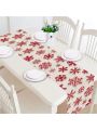 1pc Rectangle Linen-like Table Runner, Festival Party Decor Waterproof Table Flag, 71*13 Inches