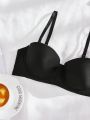 3pcs Women's Seamless Bras With Underwire, Padded Cups