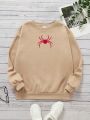 Teen Girls' Casual Cartoon Printed Sweatshirt With Long Sleeves Suitable For Autumn And Winter