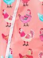 Baby Girls' Full Printed Cartoon Chicken Pattern