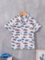 Baby Boy Short Sleeve Racing Car Printed Shirt, Spring/Summer