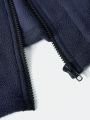 SHEIN Maternity Zip-up Hooded Kangaroo Pocket Jacket