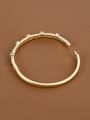 1pc Copper Wire Design Bracelet With Cubic Zirconia Accent For Women