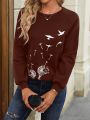 Women's Dandelion Printed Raglan Sleeve Sweatshirt