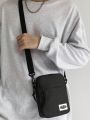 HELLFUNCO Street Style Men'S Crossbody Bag With Letter Tag And Printed Pattern