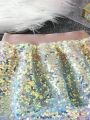 Young Girl's Fashionable Sequin Ombre Skirt
