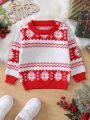 Baby Boy Christmas Snowflake Pattern Sweater for Christmas