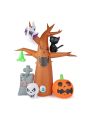 8ft Garden 9pcs LED String Lights With Tombstone Pumpkin Ghost Tree Inflatable Halloween Decoration