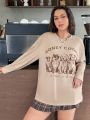 SHEIN Qutie Women's Plus Size Cute Dog Printed T-shirt