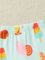 Baby Girls' Cute Food Printed Pajama Set
