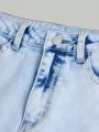 SHEIN Teen Girls' Fashionable High Waisted Flare Jeans