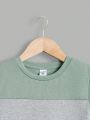 SHEIN Kids SPRTY Young Boy's Casual Color Block T-Shirt
