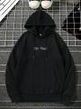 Manfinity EMRG Men's Hooded Sweatshirt With Wing & Letter Print And Drawstring Detail, Winter
