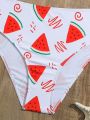 Teens Girls' Watermelon Printed Swimsuit Set