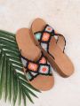 Women'S Bohemian Style Embroidered Flat Sandals
