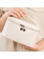 1pc Multifunctional Cake Style Portable Cosmetic Bag With Large Capacity For Travel Toiletries And Makeup