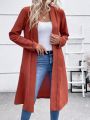 SHEIN LUNE Solid Open Front Coat