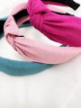 3pcs/set Women's Simple Solid Fabric Hairbands For Daily Use