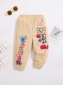SHEIN Baby Girl Cartoon & Letter Graphic Sweatpants