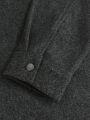 Men's Cargo Pure Color Woolen Jacket With Pockets