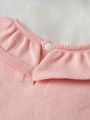 SHEIN Infant Girls' Ruffled Hem Knitted Romper