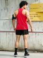 Running Men'S Solid Color Mesh Breathable Tank Top And Shorts Sports Suit