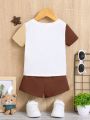 SHEIN Baby Boy's Casual And Comfortable Color-Block Sportswear