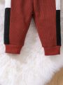 Baby Color Block Pullover & Contrast Side Seam Sweatpants