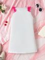 SHEIN Kids Cooltwn Girls' Lovely Sleeveless Dress For Toddlers