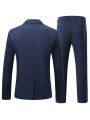 Extended Sizes Men Plus Single Button Blazer & Suit Pants
