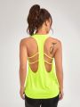 Daily&Casual Letter Pattern Back Design Sports Tank Top
