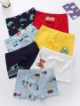 7pcs/Set Boys' Cartoon Bear Print Underwear
