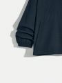 SHEIN Tween Boys' Casual Half-Zip Pullover Knit Jacket, Thin