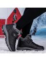 Women's Fashionable Winter Outdoor Warm Fleece Lined Lace-up Snow Boots With Magic Tape Closure