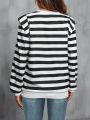 SHEIN LUNE Striped Print Sweatshirt