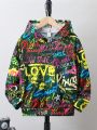 Boys' (big Kids') Hooded Sweatshirt With Letter Printed Design