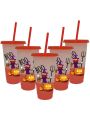 5 Pcs Halloween Color Changing Cups with Lids and Straws - Halloween Decorations Indoor Home, 24oz Plastic Tumblers Bulk, Reusable Cups with Dark Castle, Pumpkin Warrior, Flying Witch, Black Cat, Trick or Treat Candy for Halloween Party Favors