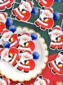 100pcs Christmas Santa Claus Lollipop Shaped Decorative Card