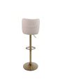 OSQI Modern Barstools Bar Height, Swivel Velvet Bar Stool Counter Height Bar Chairs Adjustable Tufted Stool with Back& Footrest for Home Bar Kitchen Island Chair (Beige, Set of 2)