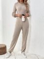 SHEIN LUNE Women's Solid Color Hooded Jumpsuit