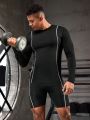 Fitness Men'S Long Sleeve T-Shirt & Shorts Sports Set