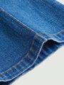 SHEIN Teenage Girls' Casual High Waist Slim Fit Flare Jeans
