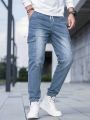 Men's Cargo Style Denim Jeans With Pockets
