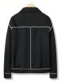 Manfinity Hypemode Men's Contrast Trim Lapel Collar Jacket