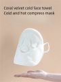 1PCS Soft Coral Fleece Reusable Face Mask Towel  White Face Towel For Beauty Spa Facial Towels Hot-cold Compress Face Towel Thickened Coral Fleece Apply Face Towel