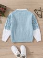 Boys' Color-Block Long Sleeve Pullover Sweater