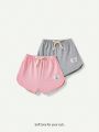 Cozy Cub Baby Girls' Decorative Alphabet Print & Plaid Casual Shorts Set