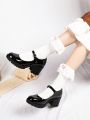 Dola Lovely Fashionable Girls' Black Mary Jane Shoes, Spring/summer Style, Princess Style New Arrival