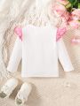 Baby Girls' Cute Letter Printed Round Neck Long Sleeve T-Shirt Top