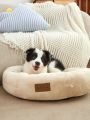PETSIN Yellow Plush Deep Sleep Dog/cat Bed, Removable & Washable Round Pet Cushion